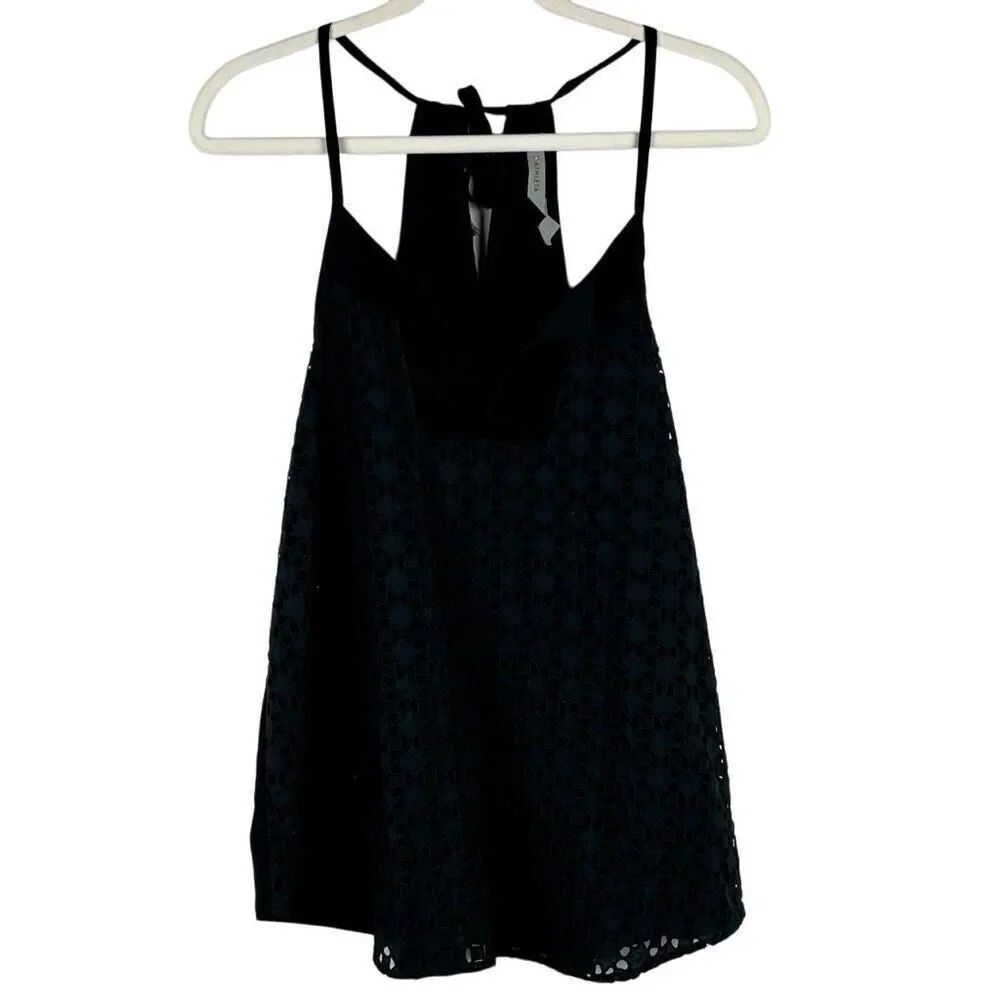 Athleta Black Eyelet Dunes Tank Top Small